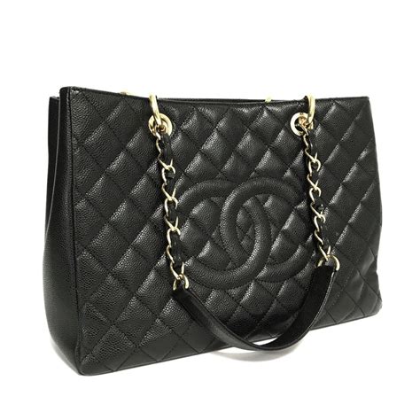 CHANEL Caviar Grand Shopping Tote GST Black 